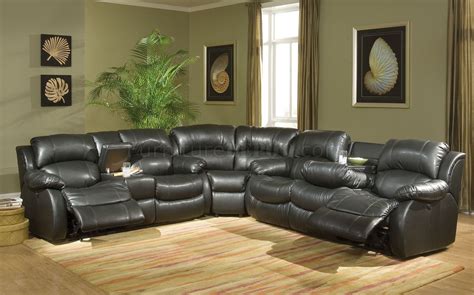 Small Leather Sectional Sofa With Recliner Baci Living Room