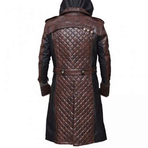 Jacob Fryes Brown Trench Leather Coat From Assassins Creed Syndica For
