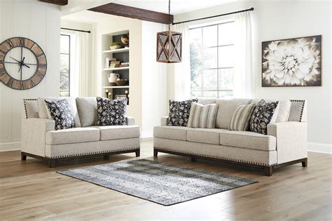 Ashley Furniture Ballina 120314771 Linen Sofa And Loveseat Set Sam