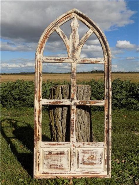 Arched French Country Distressed Wood Window Frame Etsy