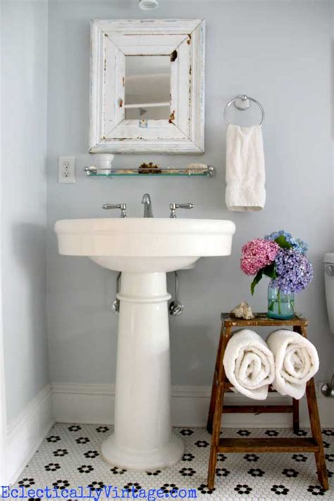 Shabby chic bathroom ideas that will transform your bathroom from plain to pretty with slight many of these shabby chic bathroom decorations feature an elegant chandelier, really putting the chic in its rustic look would excellently compliment a bathroom of similar color or general visual tone. Shabby Chic Bathroom Ideas - Rustic Crafts & Chic Decor