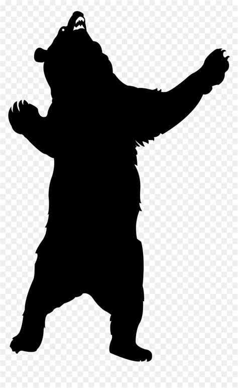 Standing Outline Bear Silhouette Hd Png Download Vhv