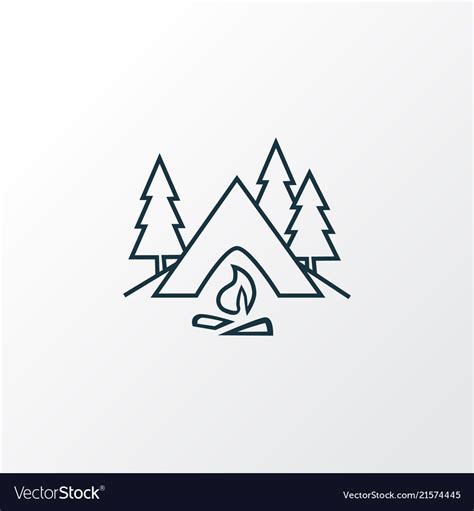 Camping Icon Line Symbol Premium Quality Isolated Vector Image