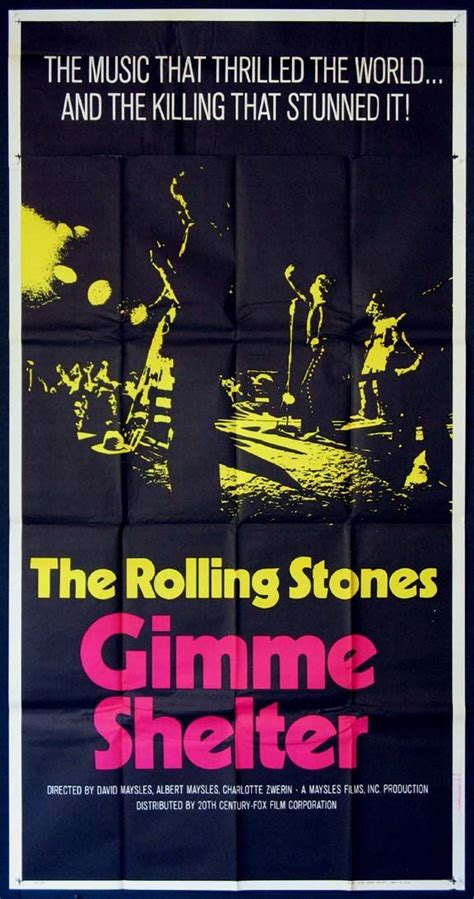 The soundtrack is now available to download on amazon. GIMME SHELTER (1971) Original three sheet size, 41x81 ...