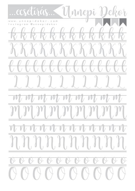 Free Printable Calligraphy Alphabet Practice Sheets Letter Worksheets