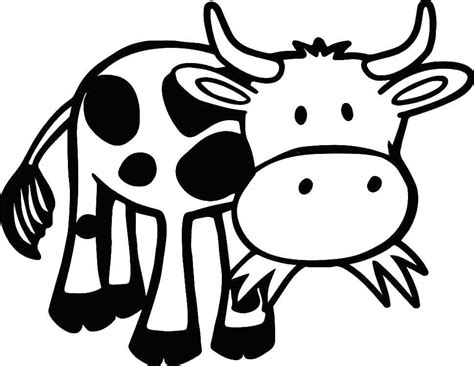 Vaca Engraçada Comendo Grama para colorir imprimir e desenhar Colorir Me