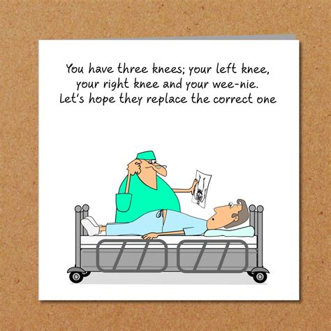 Funny Knee Replacement Surgery Card Get Well Soon Card Etsy Funny Get Well Cards Get Well