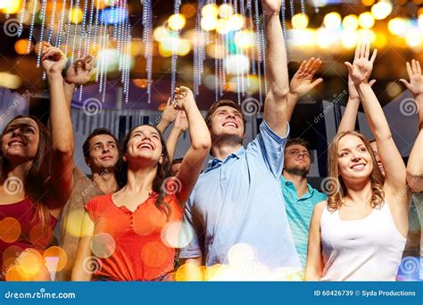 Group Of Smiling Friends At Concert In Club Stock Image Image 60426739