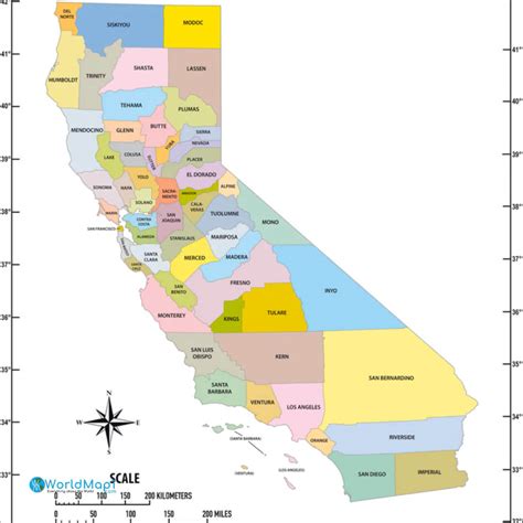 California Free Printable Map