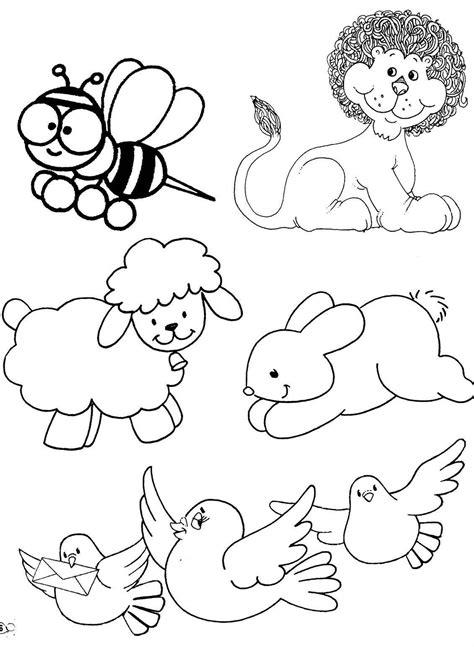 Desenhos Para Colorir De Desenho Dos Animais Felizes Na Floresta Pdmrea