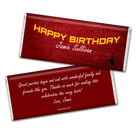Birthday Party Favors Spidey Senses Personalized Candy Bar Wrappers