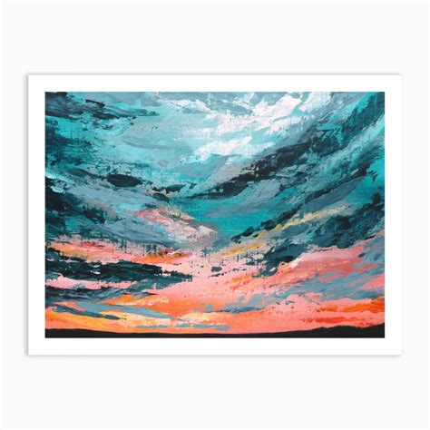 Turquoise Skies Art Print By Art By Punam Fy Cloud Painting Abstract
