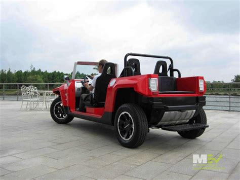 Mev™ Hummer Hx T™ Limo In Flat Red Luxury Electric Vehicle Golf Cart