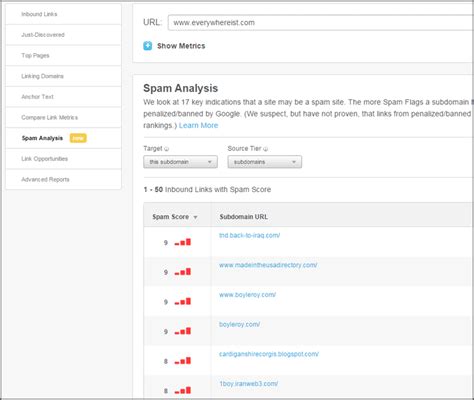 Moz Open Site Explorer Adds Spam Analysis For Risky Links