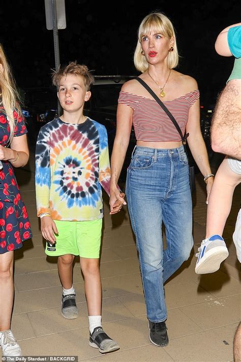 January Jones Dons A Red Striped Crop Top In Outing With Son Xander 10 At Malibu Chili Cook