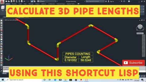 How To Calculate The Length Of 3d Pipe Lines With Lisp😲 Youtube