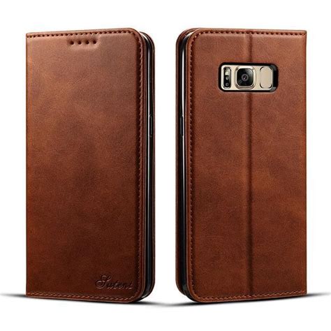 Bonvan Flip Wallet Genuine Leather Case Cover Fundas For Samsung Galaxy