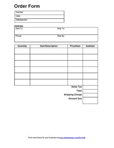 Some document may have the forms filled, you have to erase it manually. Sales Order Form | Order form and Free printable