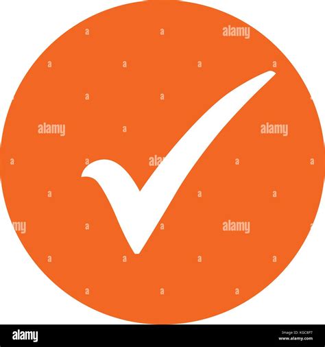 Orange Check Mark Icon Tick Symbol In Orange Color Ve