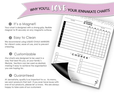 Jennakate Magnetic Child Behavior Reward Chore Chart Daily Etsy