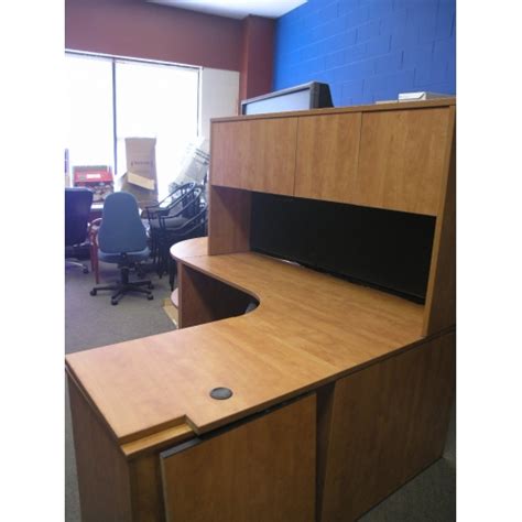 Maybe you would like to learn more about one of these? Light Cherry Desk with Overhead runoff File Cabinet And ...