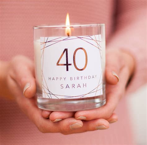 44 unique jewelry birthday gifts for her under $200. 40th Birthday Personalised Candle Gift By Little Cherub ...