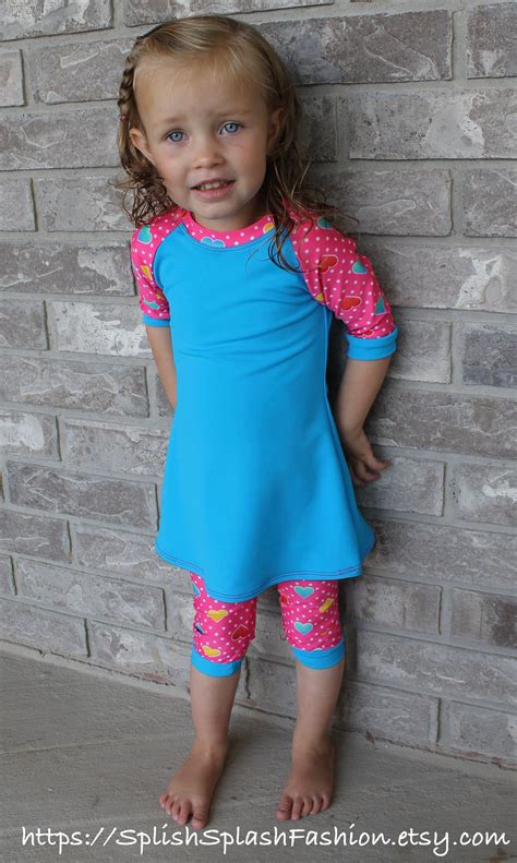 Modest Swim Dress For Girls Toddler Through Size 12 Cute And Comfy