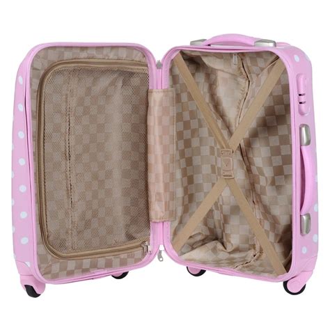 Cute Pink Polka Dot Girls Travel Suitcasegirls Wheeled Custom Trolley