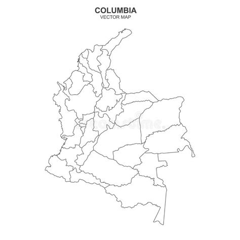 Columbia Isolated Outline Map Stock Vector Illustration Of Latino