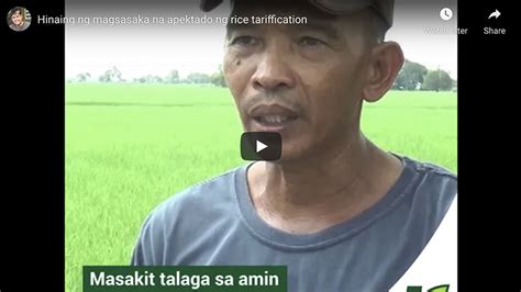 Hinaing Ng Magsasaka Na Apektado Ng Rice Tariffication Official