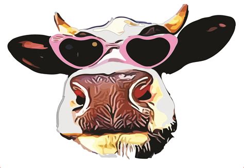 Funny Cow With Glasses Png Sublimation Grafik Von Alabala · Creative