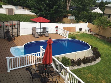 Oval Above Ground Pool With Deck Referent Power
