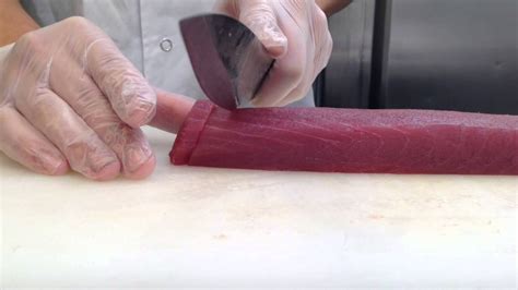 Tutorial How To Cut Tuna Sashimi From A Loin YouTube