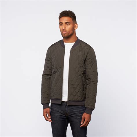 Quilted Bomber Jacket Dark Grey S Visent Apparel Touch Of Modern