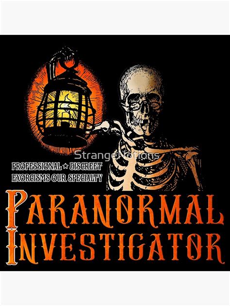 Paranormal Investigator Logo With Skeleton Searching With Lantern