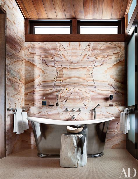 22 Baths Swathed In Graphic Marble Architectural Digest Bathroom