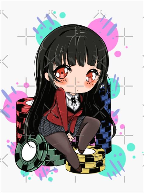 Pegatina Yumeko Jabami Chibi Kakegurui De D4rk Vanilla Redbubble