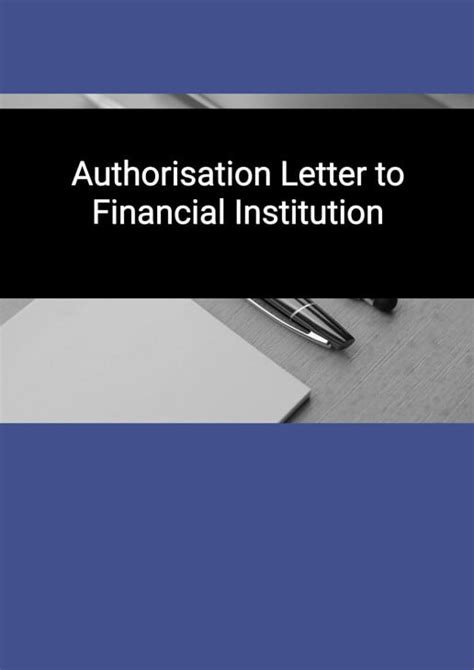 Authorisation Letter To Financial Institution Template In Word Doc