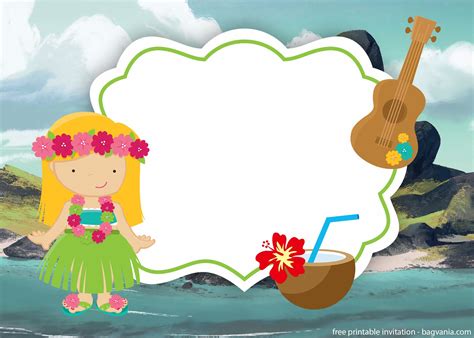 Luau Birthday Party Invitation Wording  FREE Printable Birthday