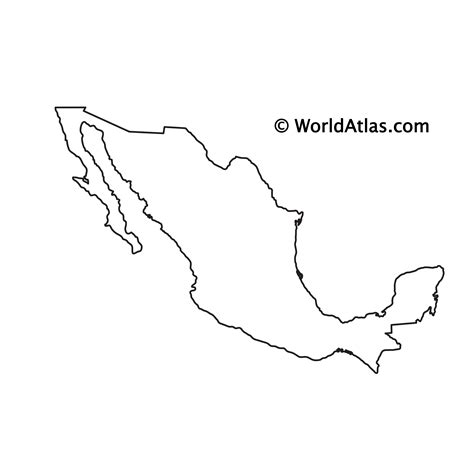 Outline Map Of Mexico Outline Map
