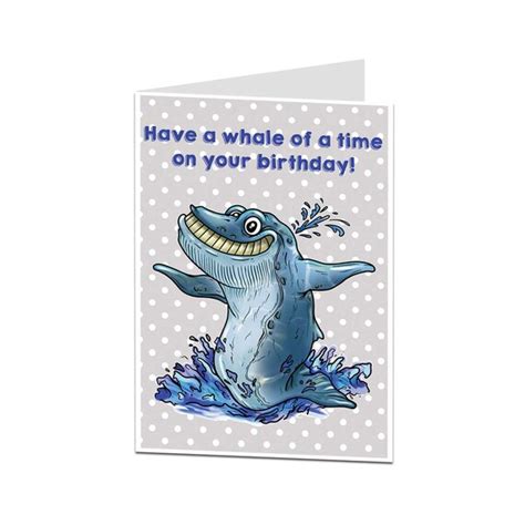 Funny Happy Birthday Card Have A Whale Of A Time For Boys Etsy Hong Kong