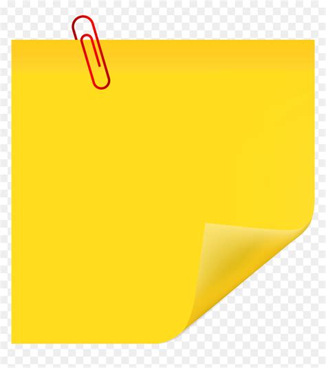Sticky Note With Paperclip Png Clip Art Yellow Sticky Note Clipart