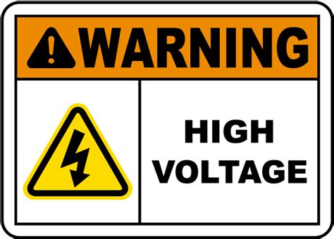 Warning High Voltage Label E3443l