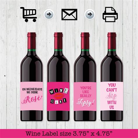 mean girls wine bottle labels mean girls party mean girls etsy