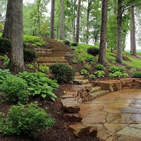 44 Hardscape Backyard Inspiration To Rearrange Your Backyard Hillside