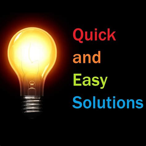 Quick And Easy Solutions Youtube