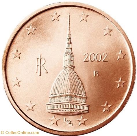 2 Centimes Euro 2002 Monnaies Euros Italie Forme Rond