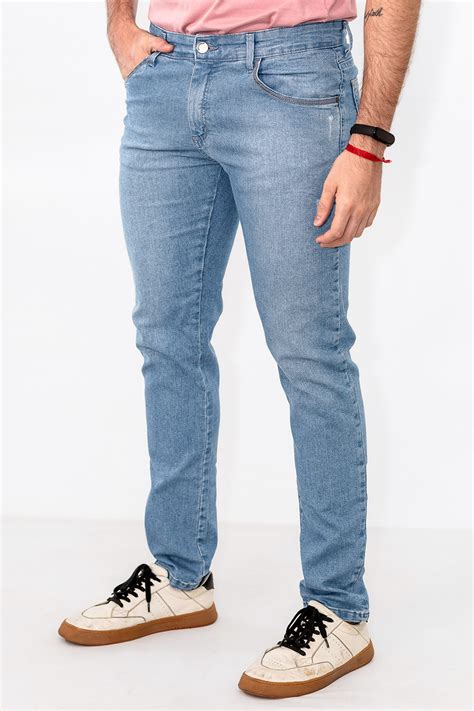 Calça Skinny Masculina Jeans Claro Stretch Puidos Anticorpus