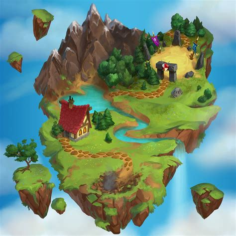 Mellors group fantasy island holdings ltd. Floating islands map, Karine K | Environment concept art ...