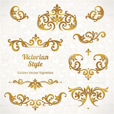 vector set of vintage ornaments in victorian style ornate element vintage vignettes